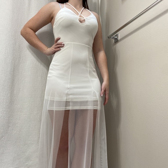 Women’s SHEIN Angel Fashions crisscross backless split thigh dress. Size small. - Picture 4 of 16